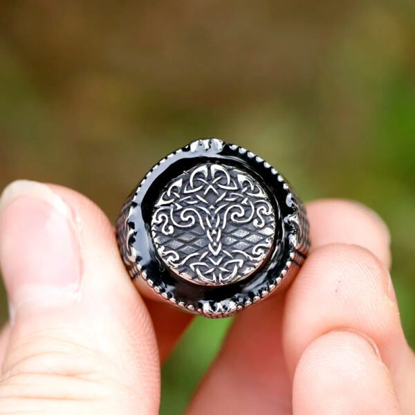 intage Viking Tree Of Life Ring For Men Nordic Mythology Stainless Steel Yggdrasils Ring Fashion