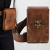 Medieval Renaissance Waist Ring Belt waist pouch bag Costume For Women Men Viking Knight Pirate Cosplay Leather Retro pockets