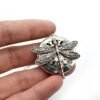 1pc Antique Silver Dragonfly Aromatherapy Diffuser Locket Pendant Necklace With 28" Chains