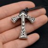 Antique Silver Viking Rune Tiwaz Pendant Handmade Pendant Necklace For Women Men Talisman Jewelry XL-174