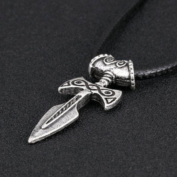 1pc Antique Silver Viking Sword Pendant Necklace Amulet of Talos Handmade Pendant