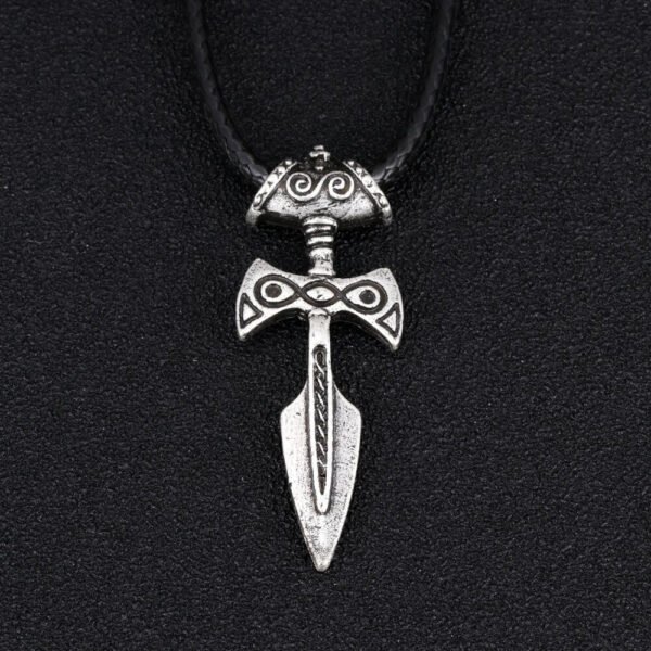 1pc Antique Silver Viking Sword Pendant Necklace Amulet of Talos Handmade Pendant
