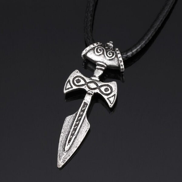 1pc Antique Silver Viking Sword Pendant Necklace Amulet of Talos Handmade Pendant