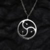 Gold Silver Round BDSM Symbol Pendant Necklace Jewelry  Men