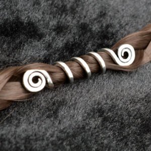 Magic Wicca~1pc High Quality Long Viking Spiral Charms Beads for Hair Braids for Beard Hair Beads C47
