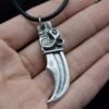 1pc Norse Viking Bear Claw Pendant Necklace Viking Nordic Talisman Pendant with 50cm Leather
