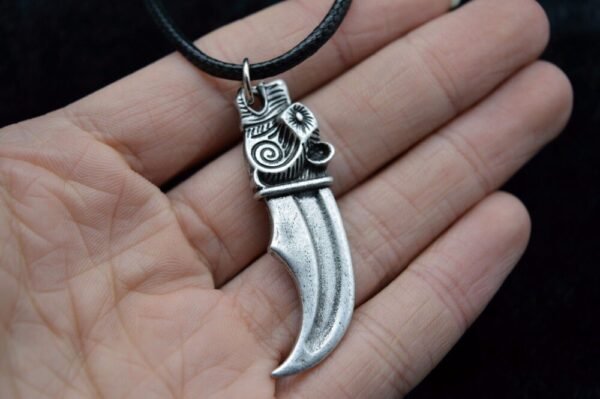 1pc Norse Viking Bear Claw Pendant Necklace Viking Nordic Talisman Pendant with 50cm Leather