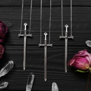1pc-Silver-Sword-Dagger-Pendant-Necklace-Pagan-Wiccan-Jewelry Sword Dagger Pendant Necklace Pagan Wiccan Jewelry