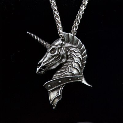 Viking Caribbean Ghost Unicorn Pendant Jewelry Skull Pirates Necklace Jewelry