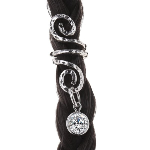 Magic Wicca~1pc Viking Spiral Hair Beads with Cubic Zircon for Hair Braids for Beard Hair Beads Cubic Zircon-Series