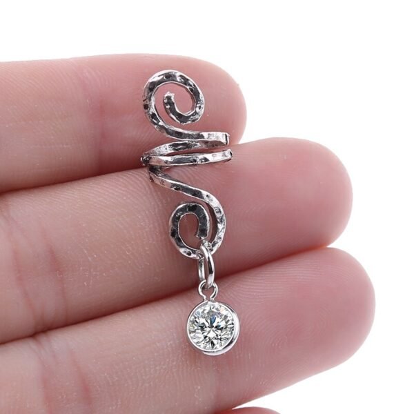 Magic Wicca~1pc Viking Spiral Hair Beads with Cubic Zircon for Hair Braids for Beard Hair Beads Cubic Zircon-Series