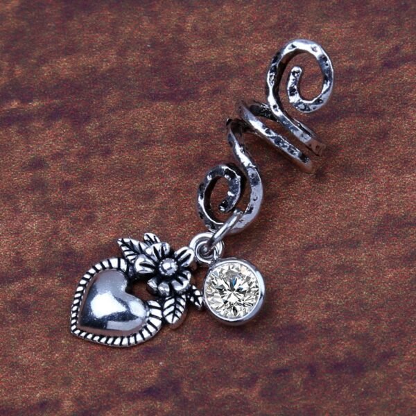 Magic Wicca~1pc Viking Spiral Hair Beads with Floral Charms for Hair Braids for Beard Hair Beads Cubic Zircon-Series