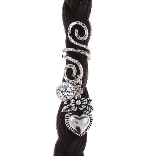 Magic Wicca~1pc Viking Spiral Hair Beads with Floral Charms for Hair Braids for Beard Hair Beads Cubic Zircon-Series