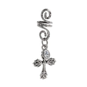 Magic Wicca~1pc Viking Spiral Hair Beads with Floral Cross Charms for Hair Braids for Beard Hair Beads Cubic Zircon-Series