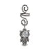 Magic Wicca~1pc Viking Spiral Hair Beads with Owl Charms for Hair Braids for Beard Hair Beads Cubic Zircon-Series