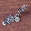 Magic Wicca~1pc Viking Spiral Hair Beads with Owl Charms for Hair Braids for Beard Hair Beads Cubic Zircon-Series