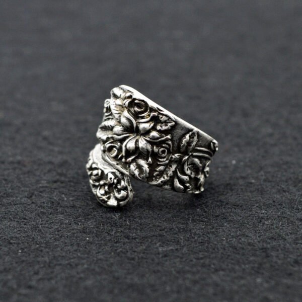 1pc Vintage Orange Blossom Spoon Ring Women Adjustable Spoon Rings Anniversary Rings Jewelry