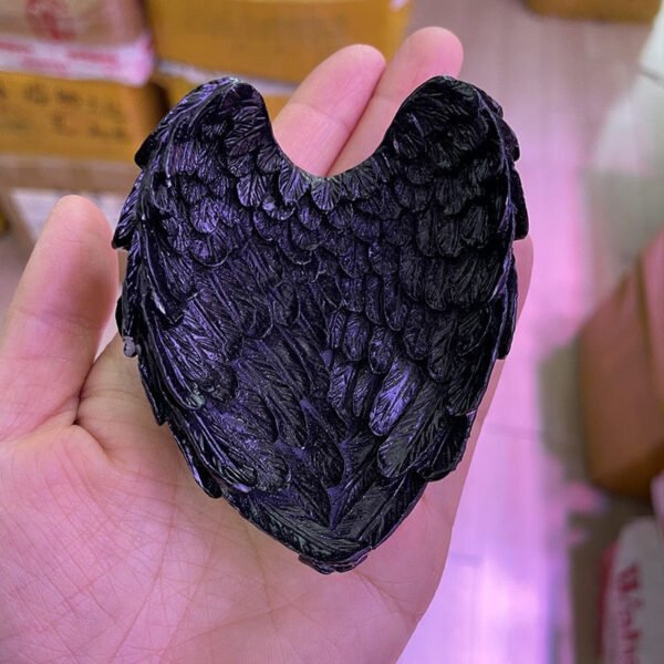 1pc White Resin Crystal Ball Base Feather Wing Crafts Ornaments Basket Desktop Home Decoration Gifts