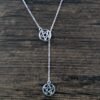 1pc Wiccan Pendant Pentagram Crystal Necklace Crystal Pentacle Necklace Amulet Wiccan Jewelry