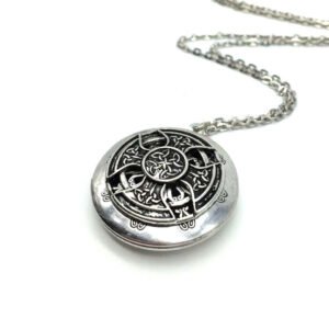 1pcs DIY Celtics Locket Necklace Classic Antique Silver Photo Locket Pendant Necklace With Chain Round Locket 25mm XSH-43