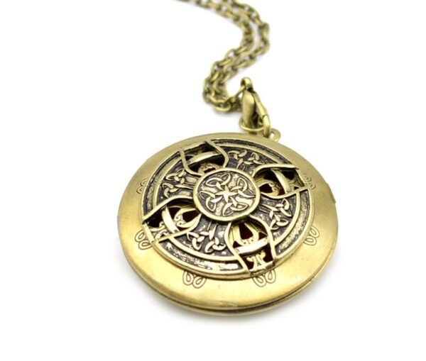 1pcs DIY Celtics Locket Necklace Classic Antique Silver Photo Locket Pendant Necklace With Chain Round Locket 25mm XSH-43