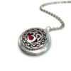 1pcs DIY vintage moola mantra photo locket pendant antique silver round photo locket necklace with chain XSH-42