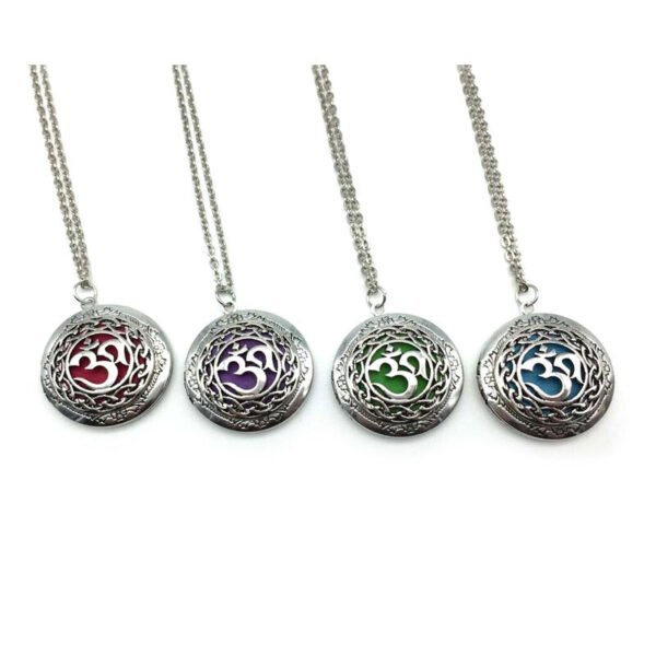 1pcs DIY vintage moola mantra photo locket pendant antique silver round photo locket necklace with chain XSH-42