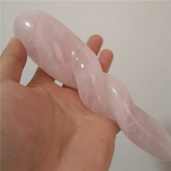Natural rose quartz spiral crystal wand hand carved crystal gem yoni massage wand healing wand Yoni Crystals