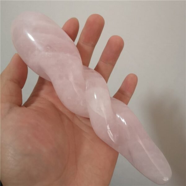 Natural rose quartz spiral crystal wand hand carved crystal gem yoni massage wand healing wand Yoni Crystals