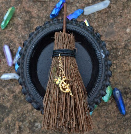 1pcs  Wicca branch diy crystal pendant witch accessories mini broom moon sun pendant car pendant jewelry pendant gothic gift