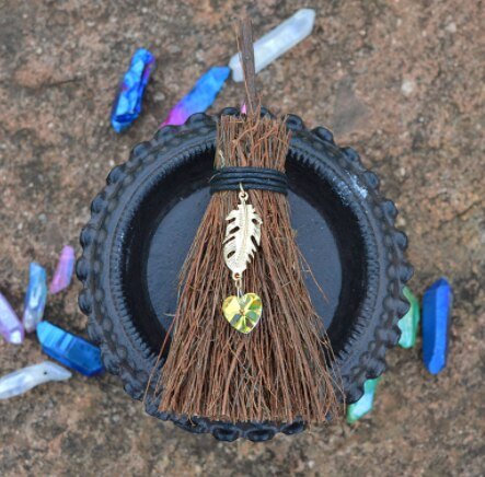 1pcs  Wicca branch diy crystal pendant witch accessories mini broom moon sun pendant car pendant jewelry pendant gothic gift