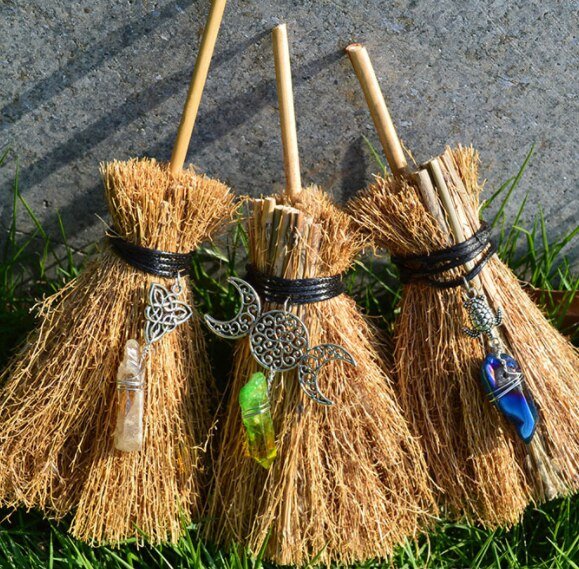 1pcs Wicca three-phase moon branch crystal pendant witch accessories broom moon sun pendant car pendant jewelry pendant gothic