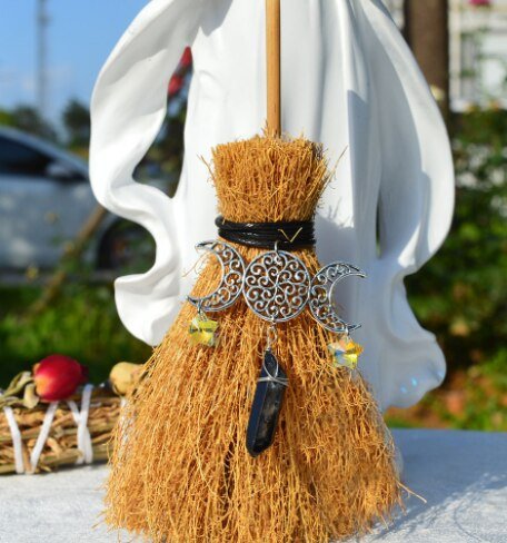 1pcs Wicca three-phase moon branch crystal pendant witch accessories broom moon sun pendant car pendant jewelry pendant gothic