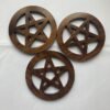 1pcs Wood pentagram altar props Ritual Divination Wicca witchcraft supplies for altar table Decorations  Coaster Astrology Tool