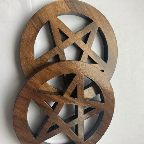 1pcs Wood pentagram altar props Ritual Divination Wicca witchcraft supplies for altar table Decorations  Coaster Astrology Tool