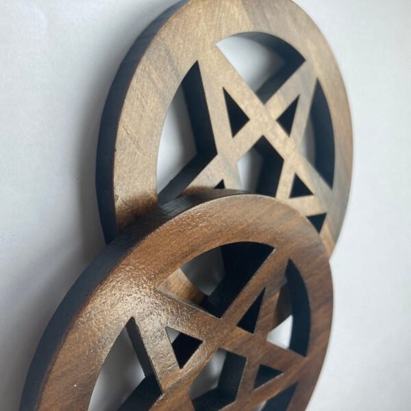1pcs Wood pentagram altar props Ritual Divination Wicca witchcraft supplies for altar table Decorations  Coaster Astrology Tool