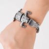 Magicun Viking~2018 New Hyperbole Spring-Clasps Stainless Steel Alien Cuff Bracelets as men gift