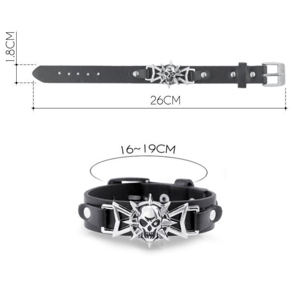Skeleton Skull Star Eye Punk Gothic Rock Leather Belt Buckle  Bracelets