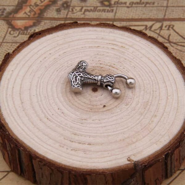 Magicun Viking~2018 Stainless steel Viking Wolf Thor's Hammer fake nose ring