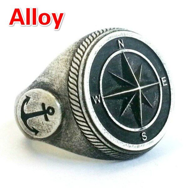 Magic Ring~2019 Ins Trendy Vintage Viking Anchor Hip Hop Punk Rock Compass Silver Ring for Men Women Luxury Naval Knight Rings Male Jewelry