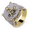 Magic Ring~2019 New Full Zircon AG Masonic Male Finger Rings Europe Fashion Hip Hop Shiny Men Signet Rings Anel Jewelry