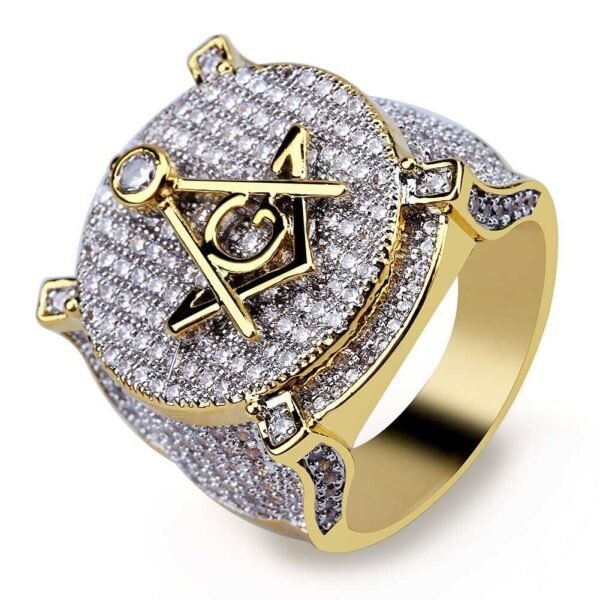 Magic Ring~2019 New Full Zircon AG Masonic Male Finger Rings Europe Fashion Hip Hop Shiny Men Signet Rings Anel Jewelry