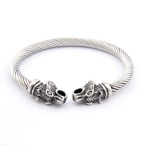 Magicun Viking~2019 new arrival Stainless steel Nordic Odin Wolf bracelet adjustable Viking Bracelet men wristband cuff bracelet for women