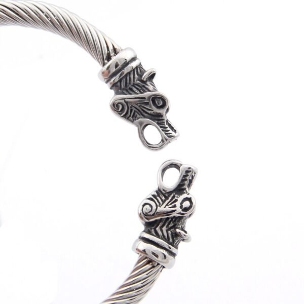 Magicun Viking~2019 new arrival Stainless steel Nordic Odin Wolf bracelet adjustable Viking Bracelet men wristband cuff bracelet for women
