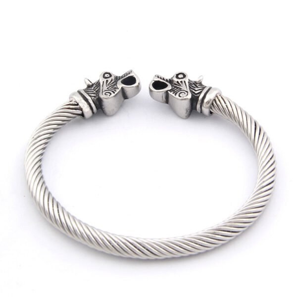 Magicun Viking~2019 new arrival Stainless steel Nordic Odin Wolf bracelet adjustable Viking Bracelet men wristband cuff bracelet for women