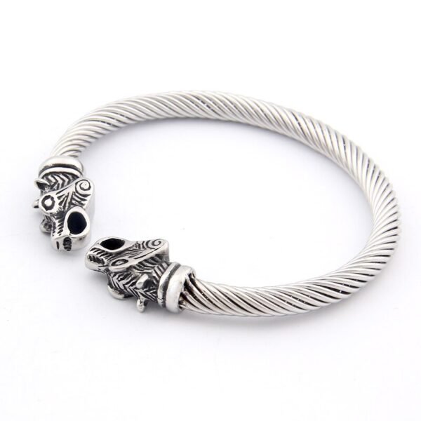 Magicun Viking~2019 new arrival Stainless steel Nordic Odin Wolf bracelet adjustable Viking Bracelet men wristband cuff bracelet for women
