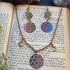 Iridescent Rainbow Sacred Geometry Charm Earrings/necklace/jewelry Set
