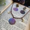 Iridescent Rainbow Sacred Geometry Charm Earrings/necklace/jewelry Set