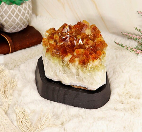 Unqiue Citrine Cluster on base -One of a Kind Crystal