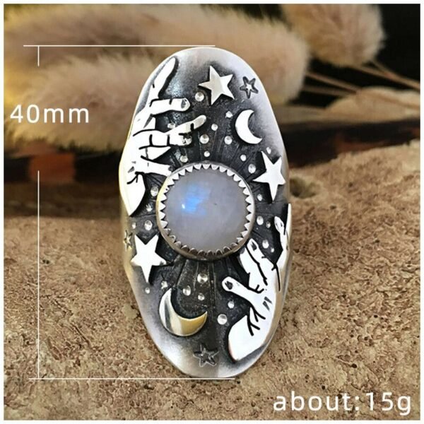 2022 New Exquisite Personality Star Moon Magician Hands Pattern Ring